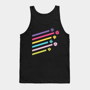 Pastel D20 Dice Unicorn Colors Tabletop RPG Tank Top